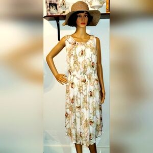 J.Jill PM Flowy Sleeveless Blouson Paisley Dress